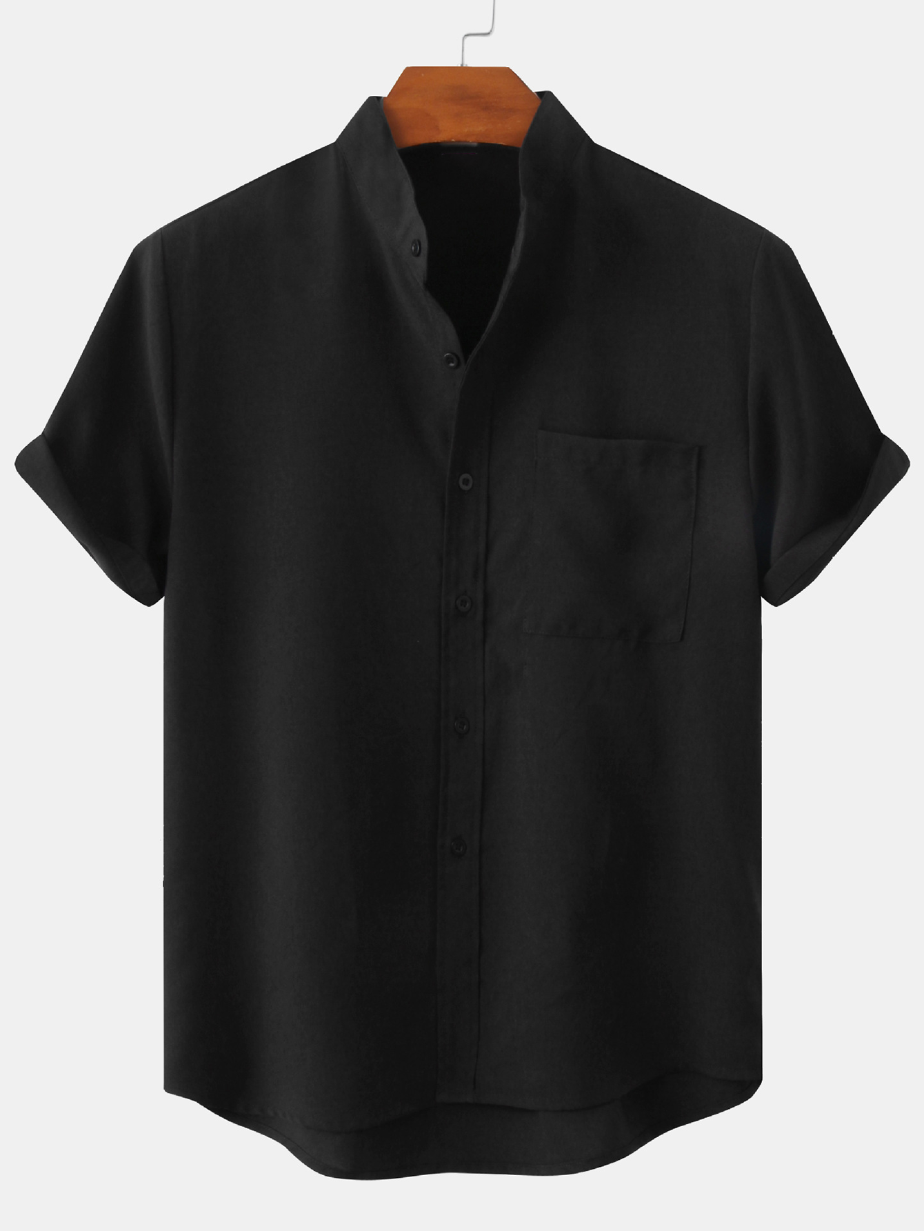 Arly® | Man Stand Collar Shirt Whit Pocket