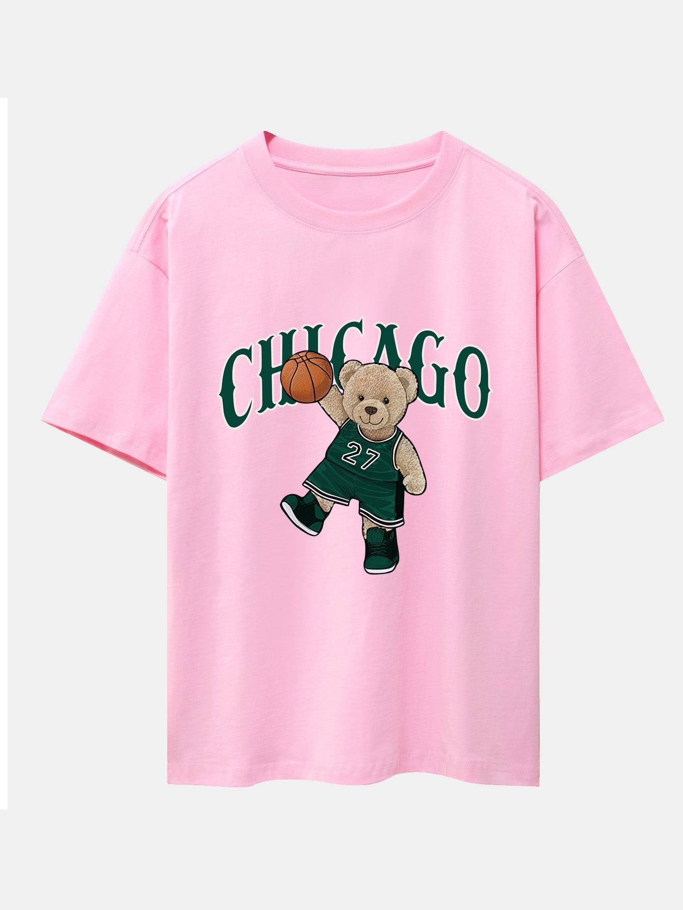 Erico® | Chicago Basketball Bear Print Drop Shoulder Oversize T-Shirt