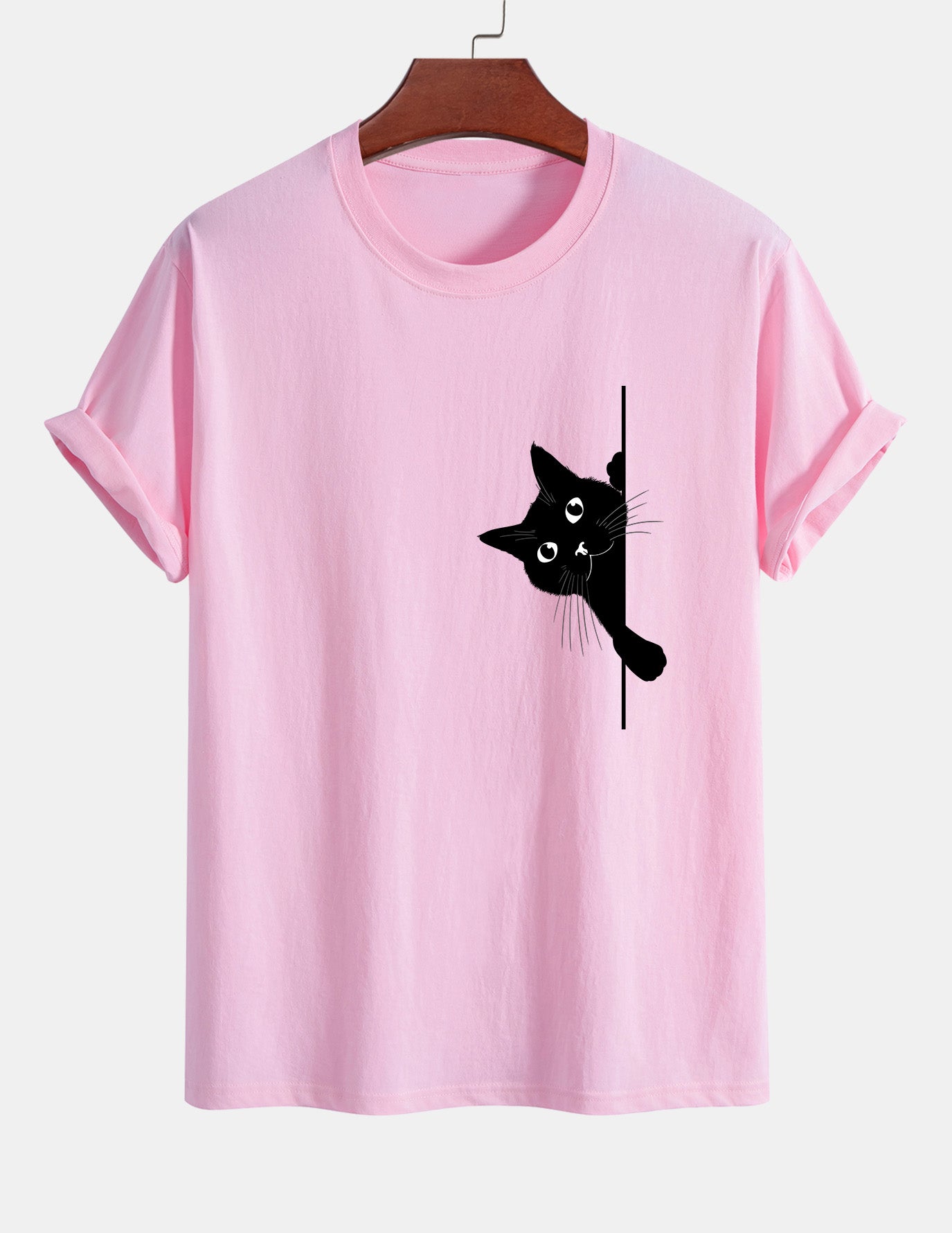 Ulises® | Black Cat Print Cotton T-Shirt