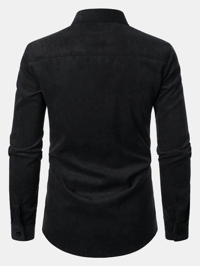 Felicio® | Corduroy Plaid Panel Button Up Shirt