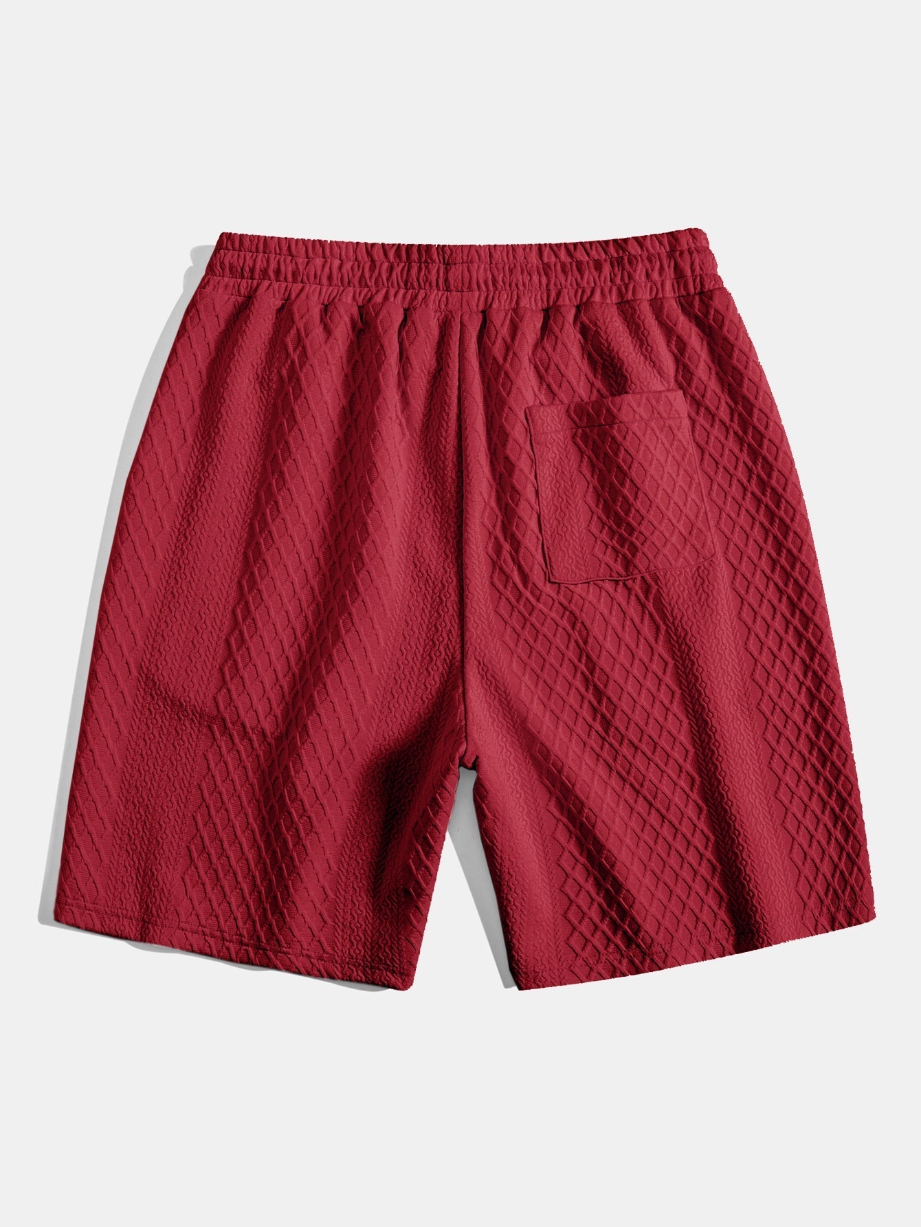 Adelin® | 3 Pieces Diamond Geometric Jacquard Drawstring Shorts