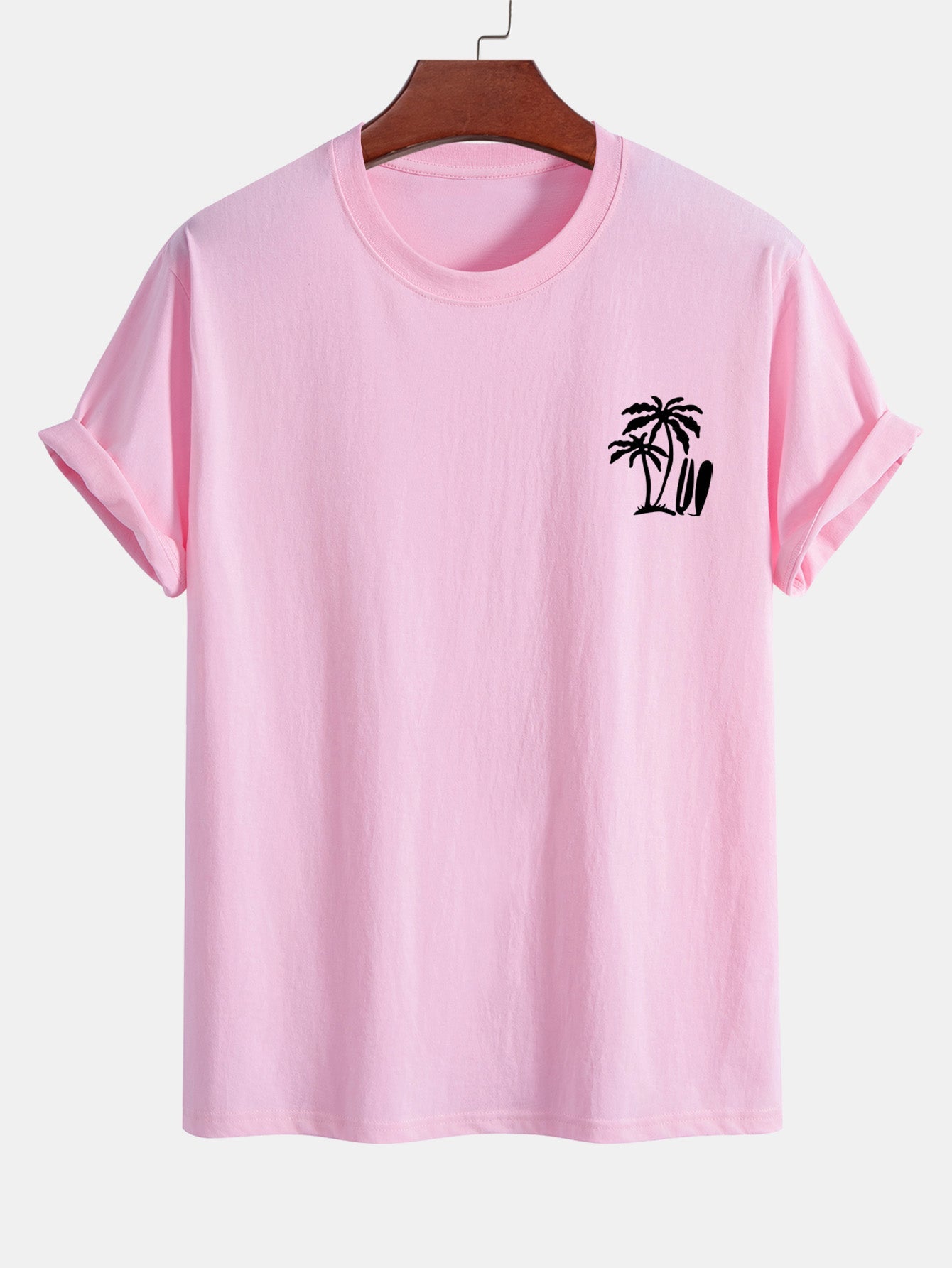 Darío® | Palm Tree Surfboard Print Cotton T-Shirt