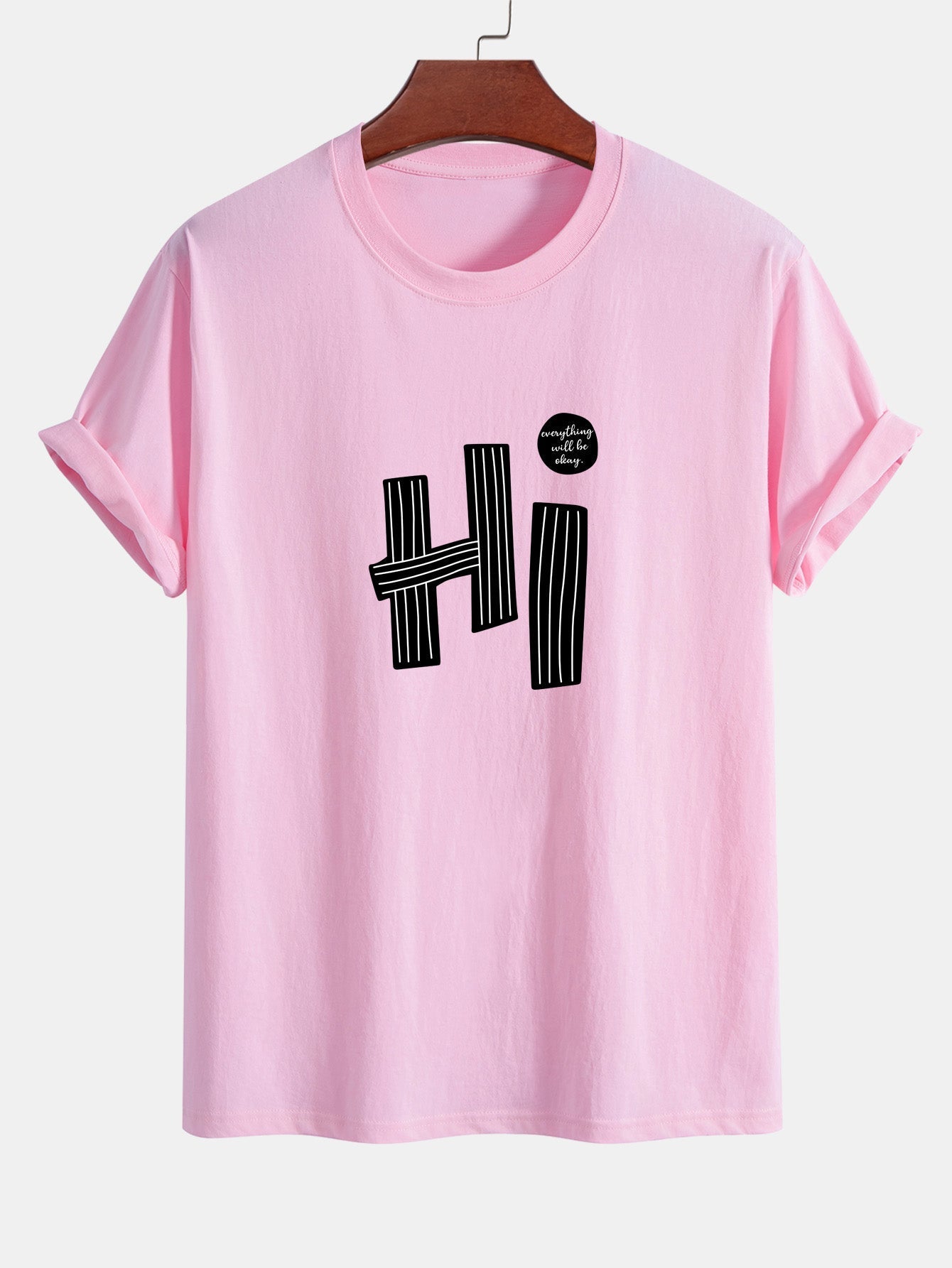 Mercurio® | Hi Slogan Lines Print Cotton T-Shirt