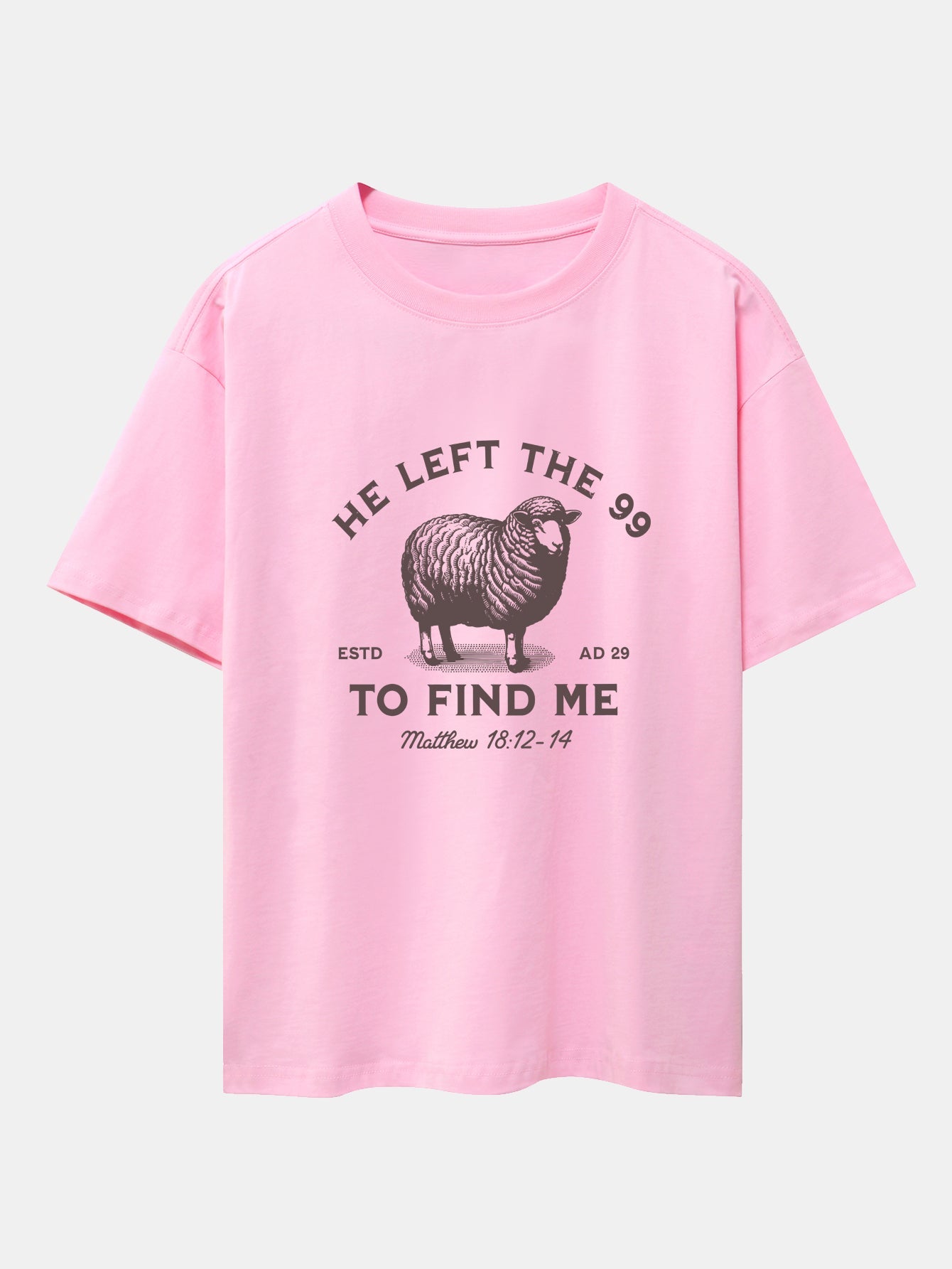 Jayden® | The Lost Lamb Print Drop Shoulder Oversize T-Shirt