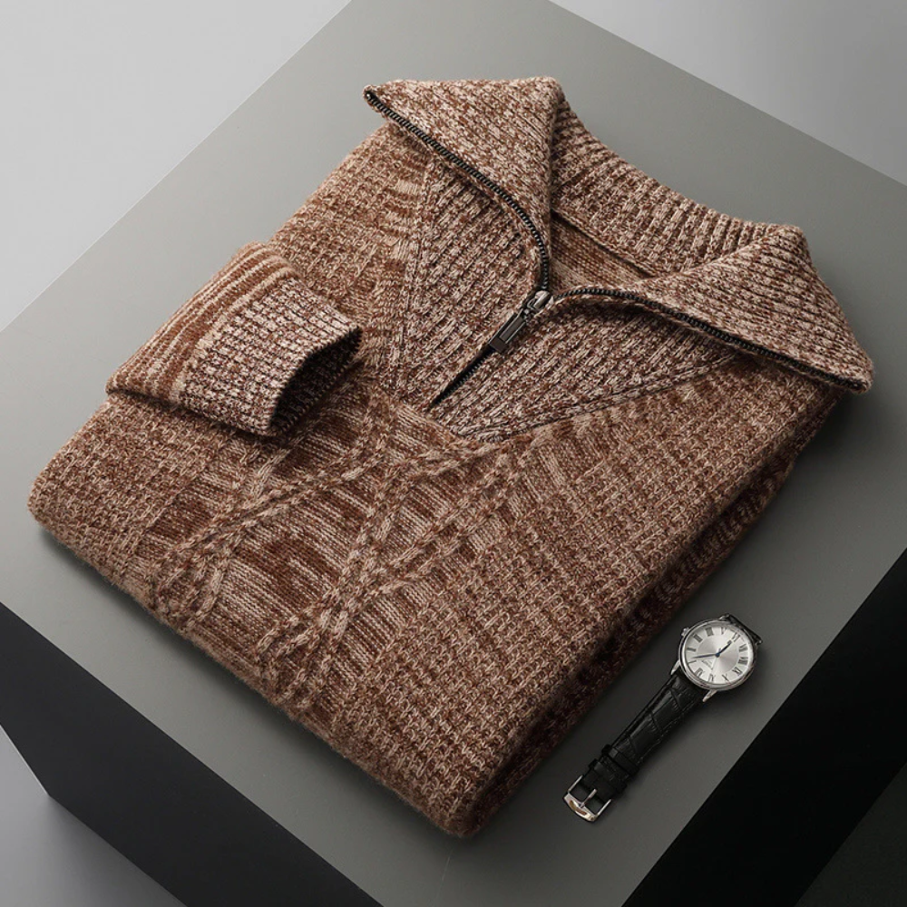 Quinn | Taranto Merino Wool Zip Sweater