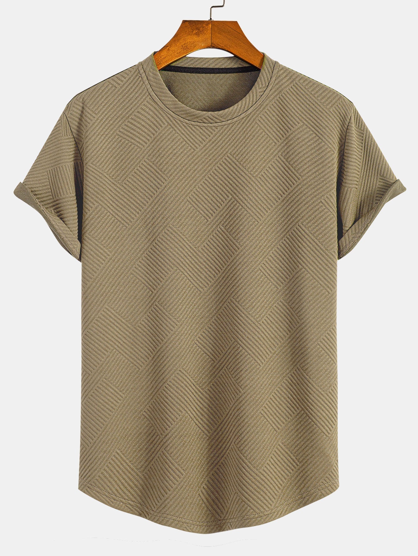 Zacarías® | Short Sleeve Stripe Jacquard Arc Hem T-Shirt