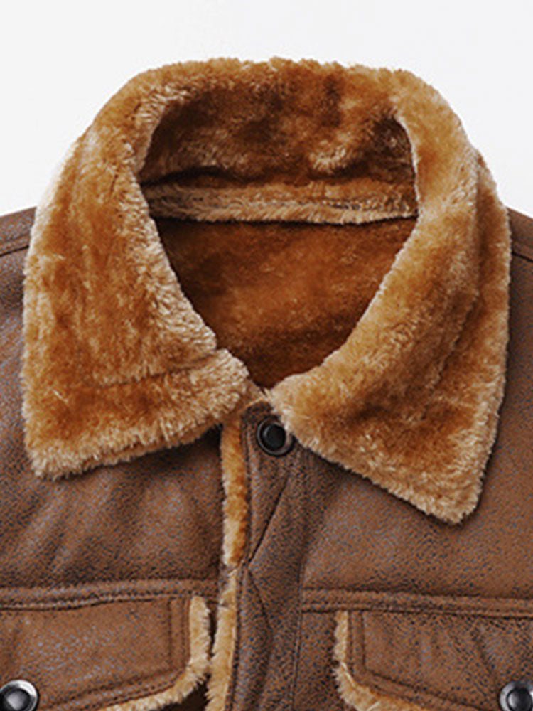 Benito | Regular Fit Faux Fur Lined Faux Suede Jacket