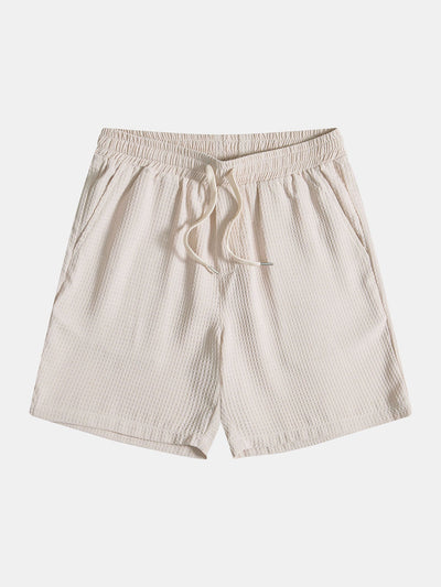 Orestes® | Waffle Polo Collar Shirt With Pocket & Waffle Shorts