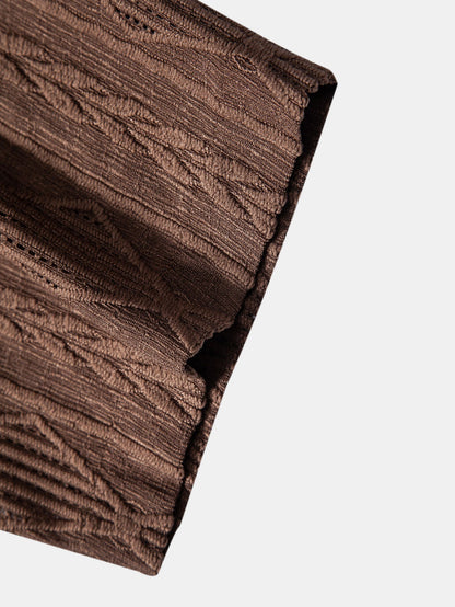 Joss® | Cuban Geometric Jacquard Shirt & Straight Linen Pants