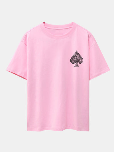 Conrado® | Ace Of Spades Print Drop Shoulder Oversize T-Shirt