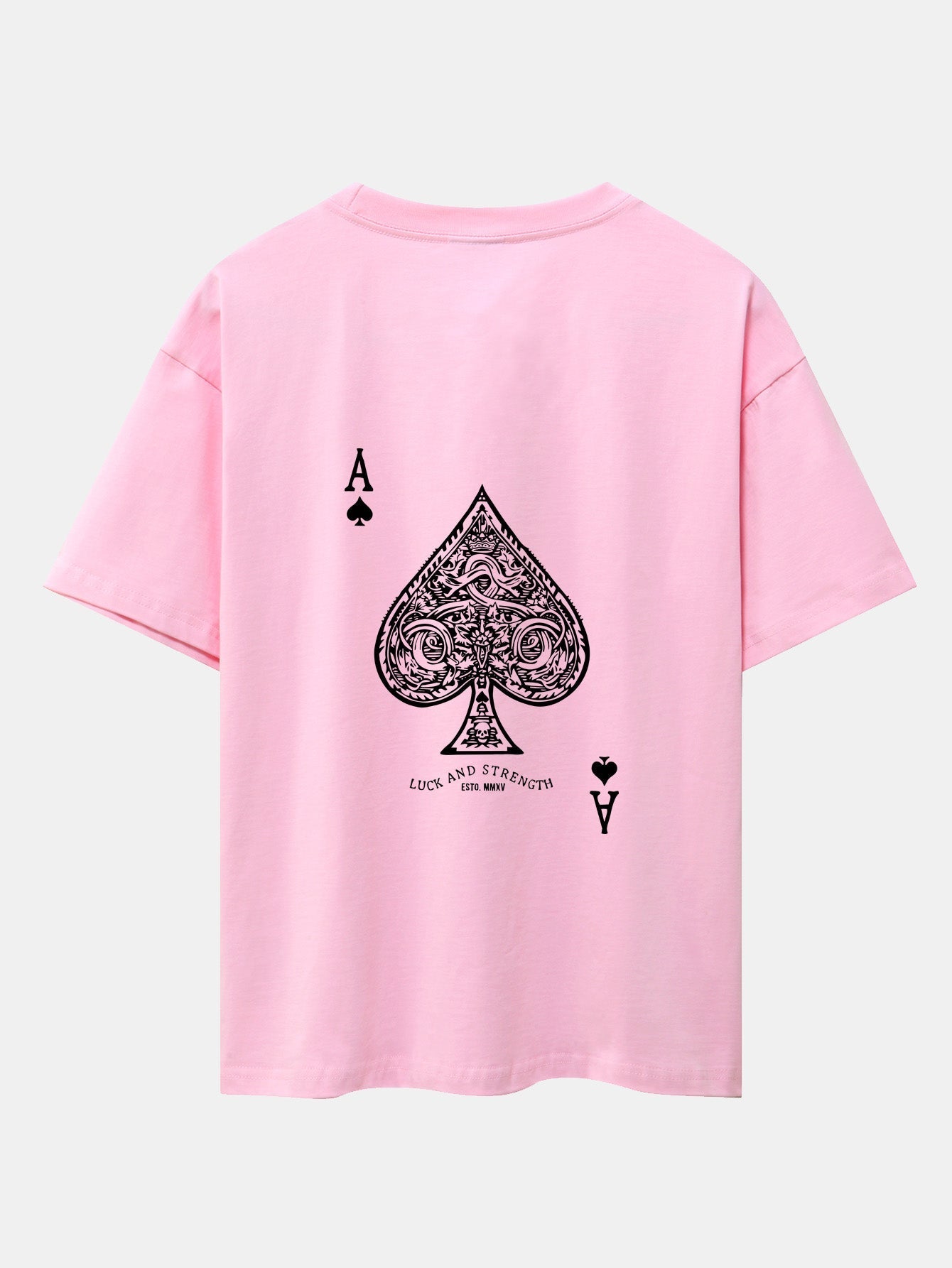 Ahab® | Ace Of Spades Print Drop Shoulder Oversize T-Shirt