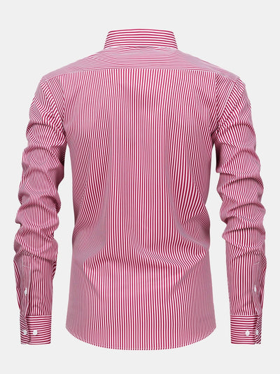 hola STRIPED LONG SLEEVE BUTTON-DOWN SHIRT