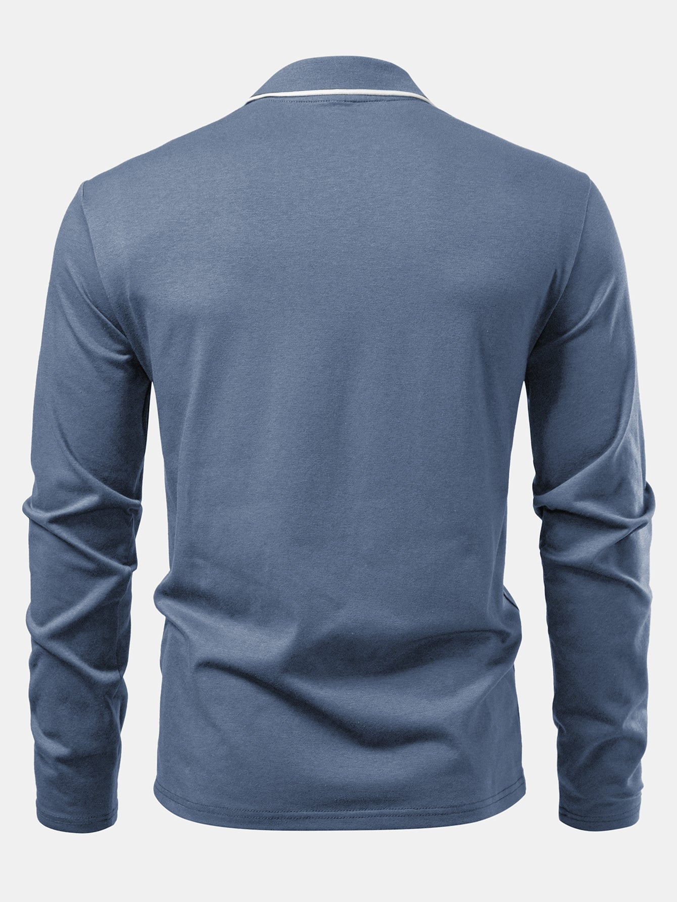 Lucio® | Long Sleeved Contrast Polo Shirt With Pocket