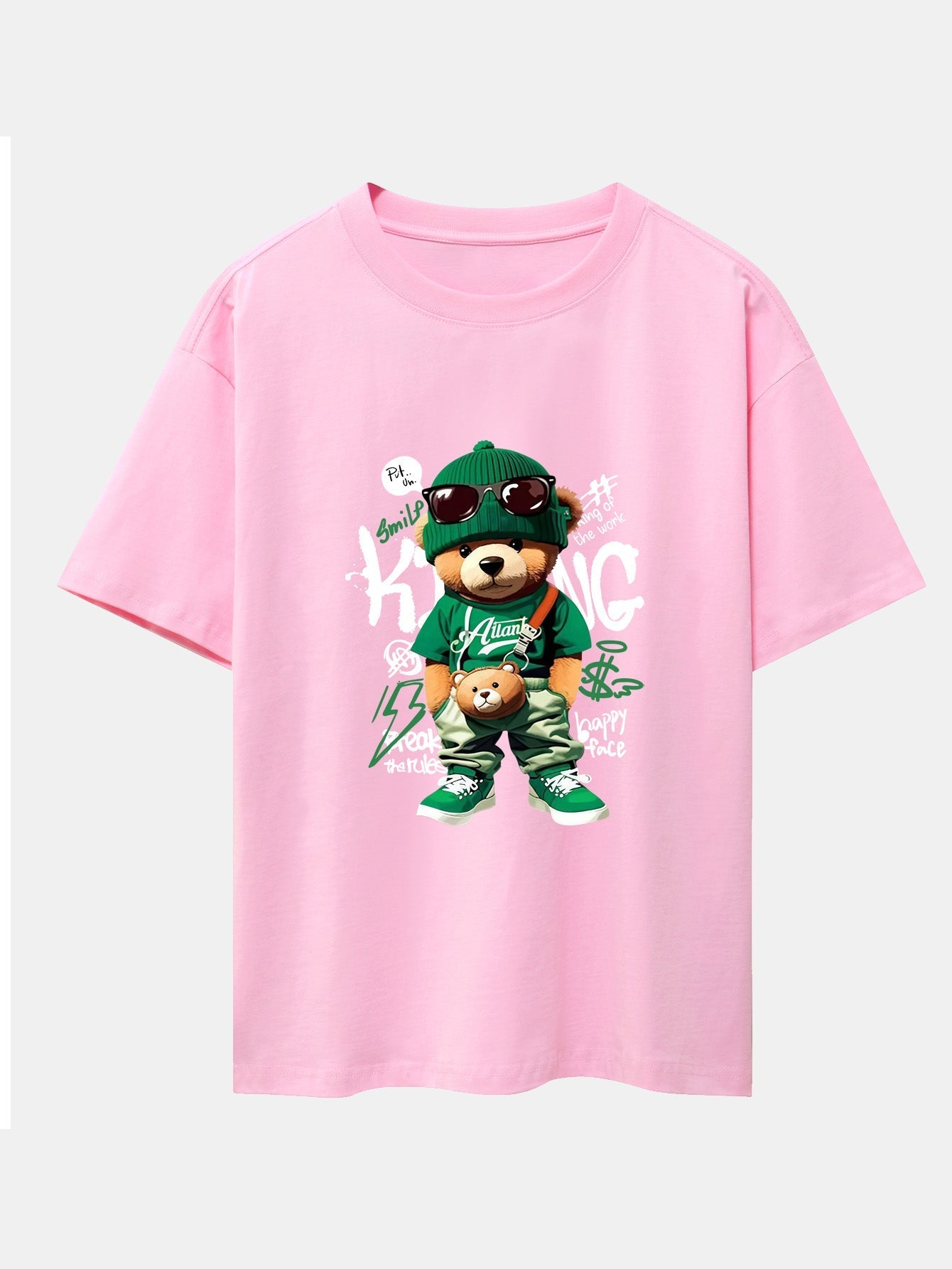 Micaías® | Graffiti Bear Print Drop Shoulder Oversize T-Shirt