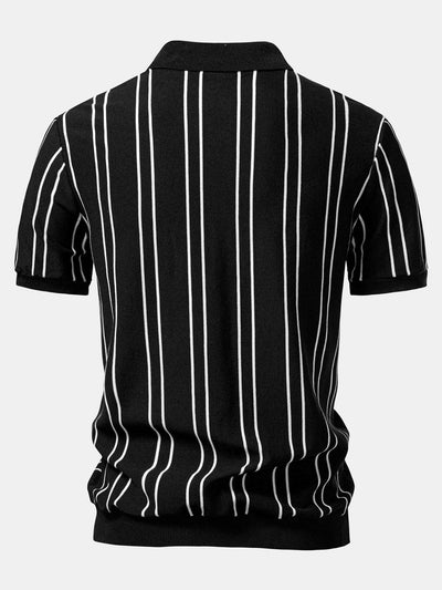 Matthew | Striped Knitted Polo Shirt