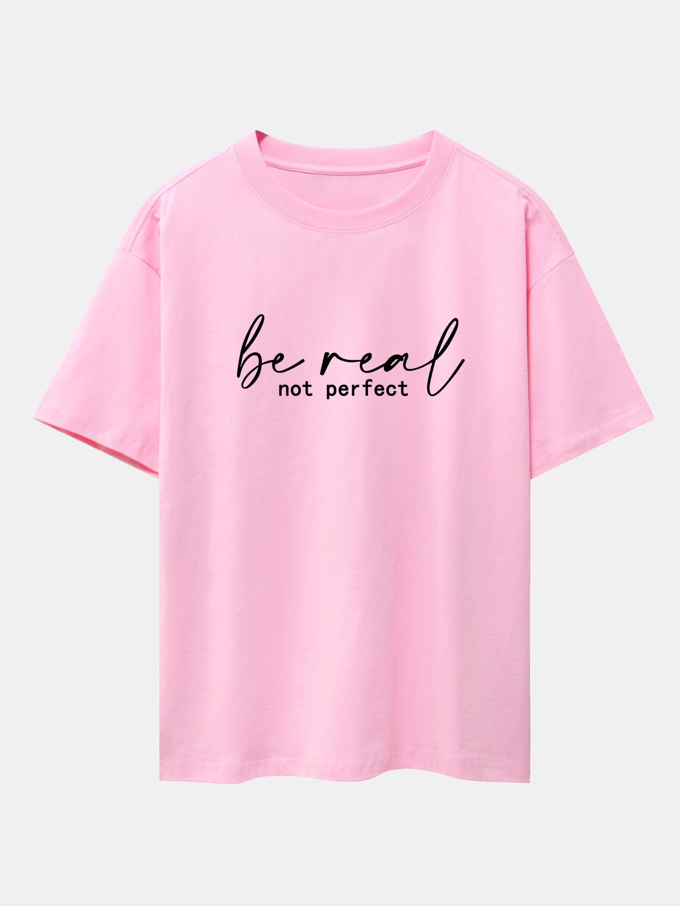 Tito® | Be Real Not Perfect Print Drop Shoulder Oversize T-Shirt
