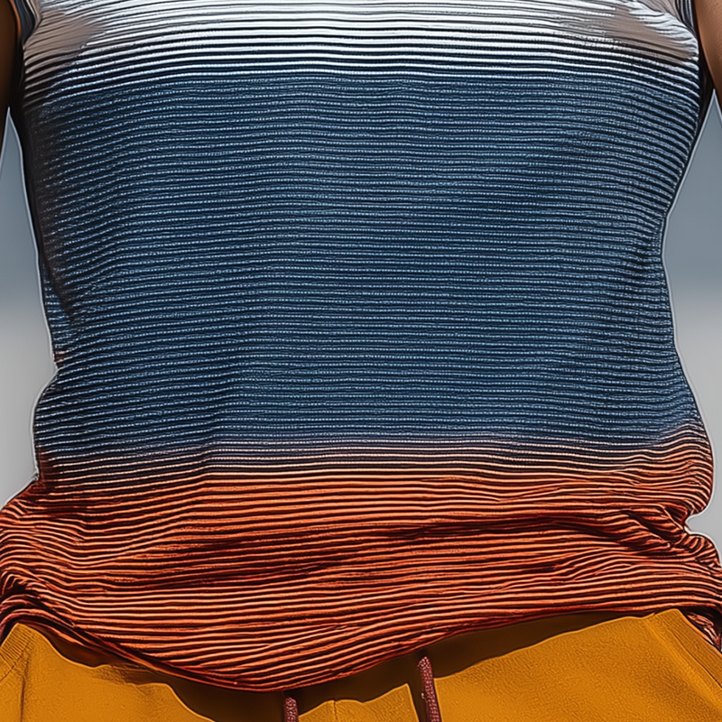 Reginald | Men'S Summer Fashion Striped Gradient Printed Cotton Blended Hooded Tank Top