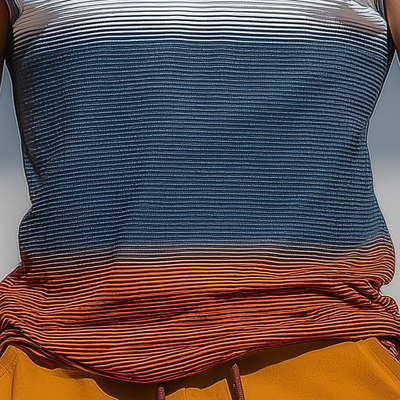 Reginald | Men'S Summer Fashion Striped Gradient Printed Cotton Blended Hooded Tank Top