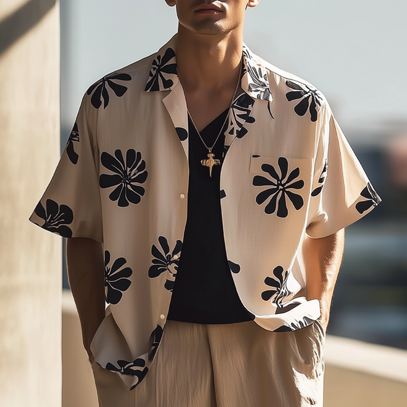 Robert | Men'S Summer Casual Printed Loose Short Sleeve Shirt