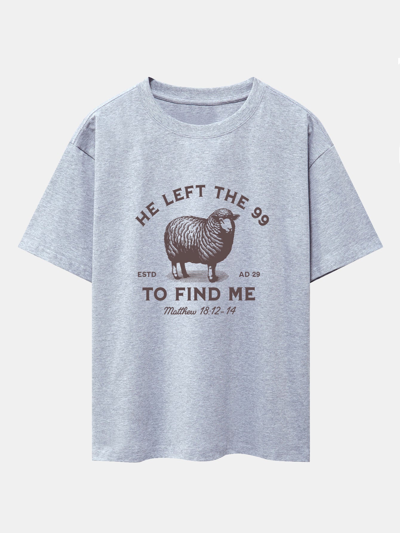 Jayden® | The Lost Lamb Print Drop Shoulder Oversize T-Shirt