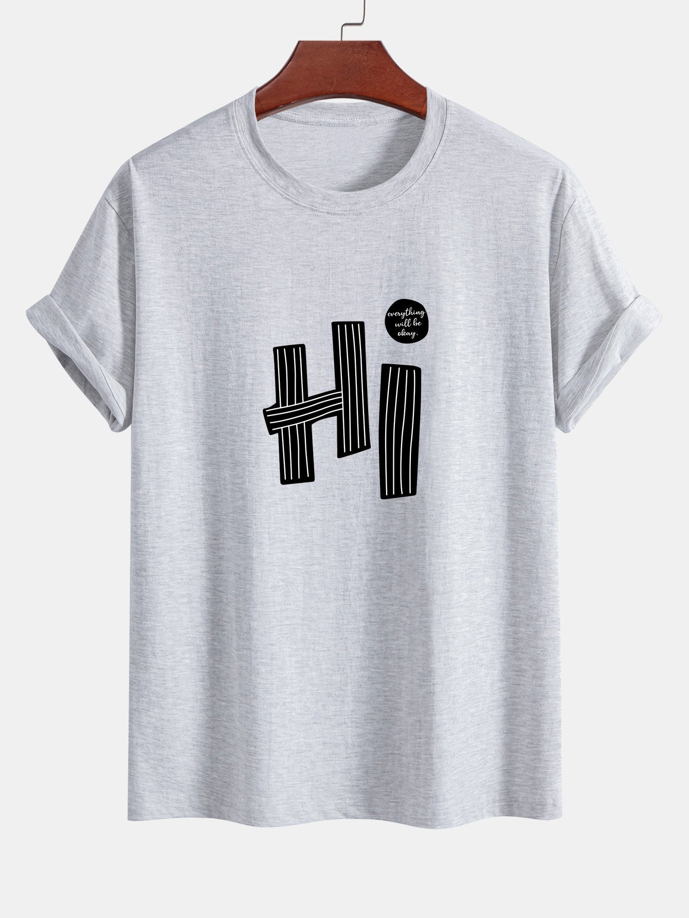 Mercurio® | Hi Slogan Lines Print Cotton T-Shirt