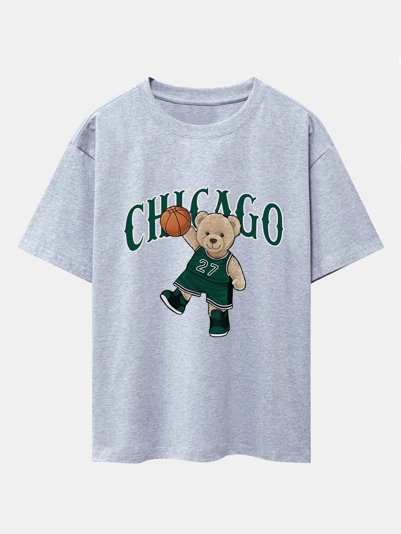 Erico® | Chicago Basketball Bear Print Drop Shoulder Oversize T-Shirt