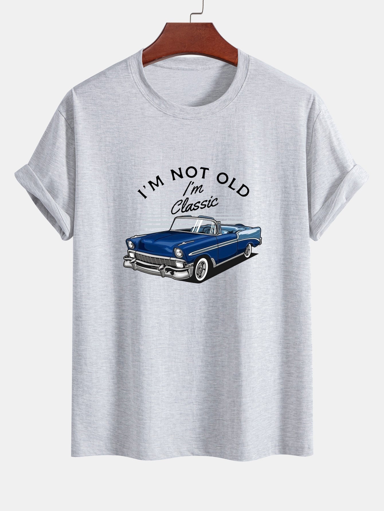 Mencio® | Car Slogan Print Cotton T-Shirt