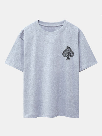 Ahab® | Ace Of Spades Print Drop Shoulder Oversize T-Shirt