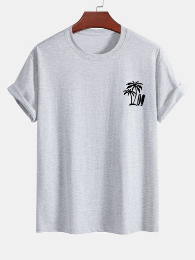 Darío® | Palm Tree Surfboard Print Cotton T-Shirt