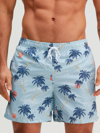 Bonifacio® | Palm Tree Sunset Print Swim Shorts