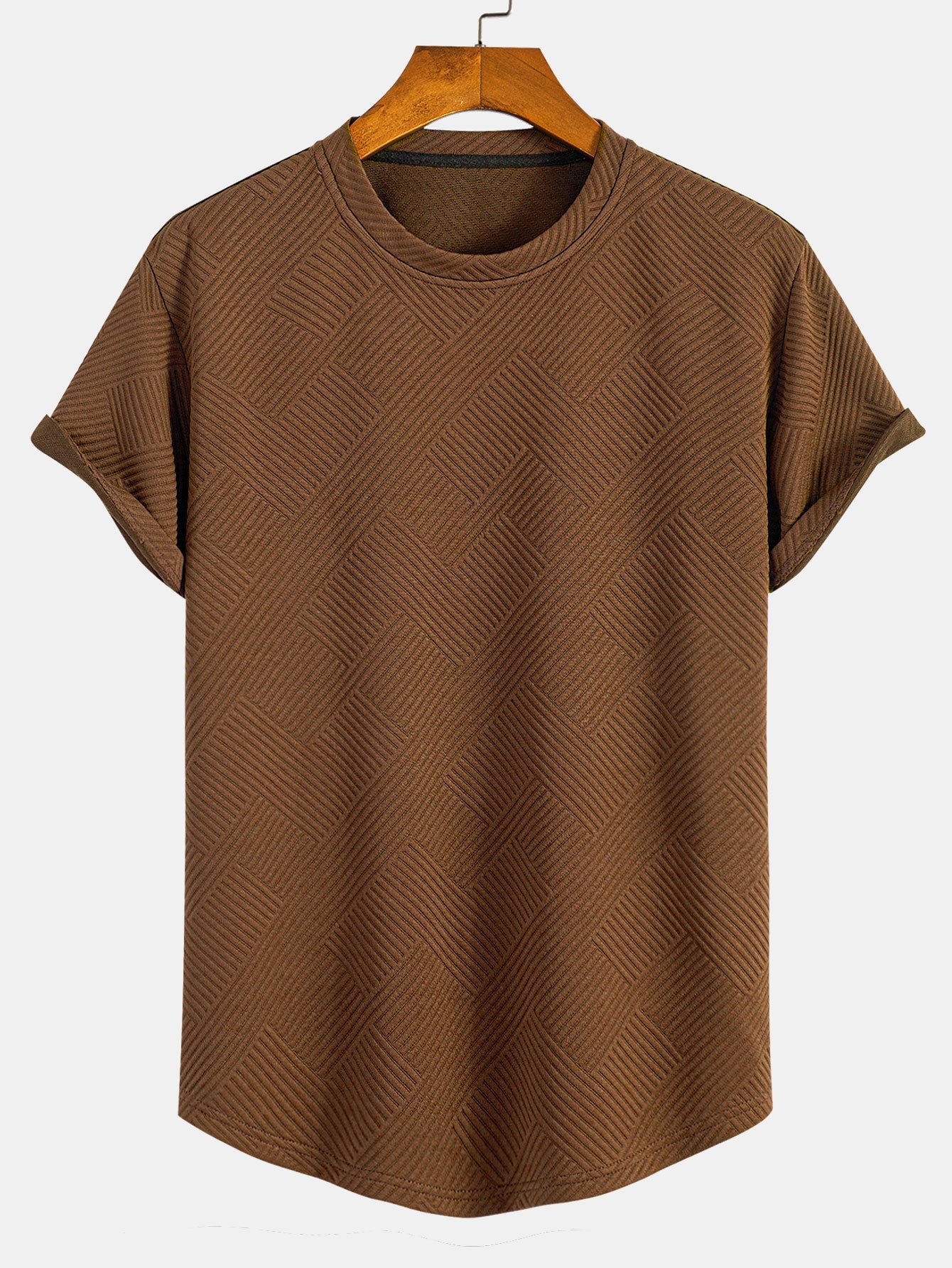 Zacarías® | Short Sleeve Stripe Jacquard Arc Hem T-Shirt