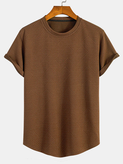 Clement® | Short Sleeve Stripe Jacquard Arc Hem T-Shirt