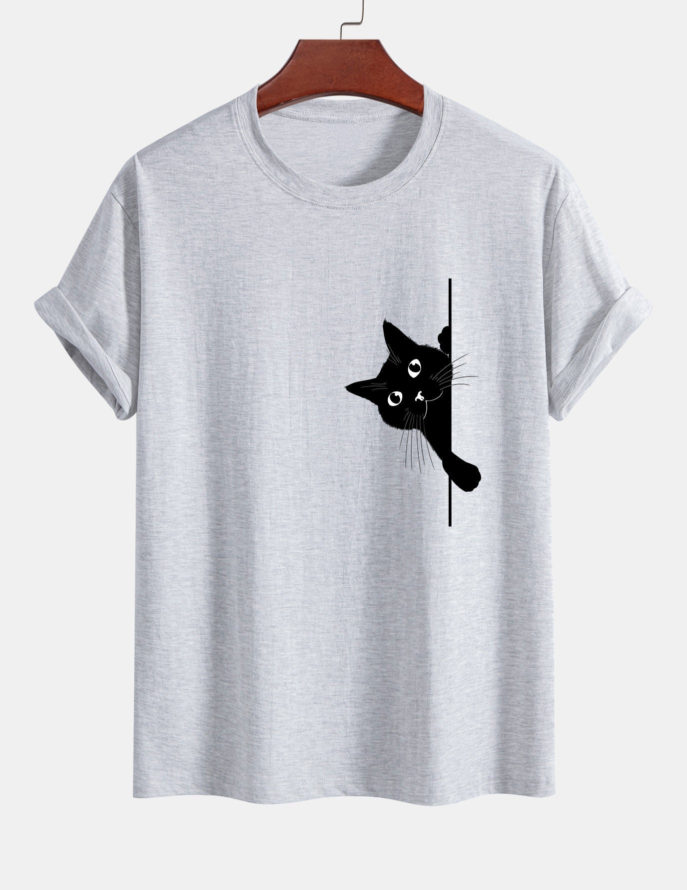 Ulises® | Black Cat Print Cotton T-Shirt