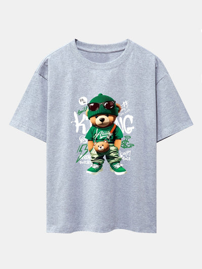 Micaías® | Graffiti Bear Print Drop Shoulder Oversize T-Shirt