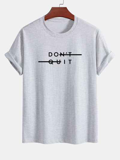 Nicodemo® | Don'T Quit Print Cotton T-Shirt