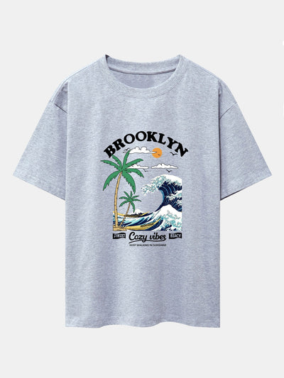 Alair® | Beach Waves Print Drop Shoulder Oversize T-Shirt