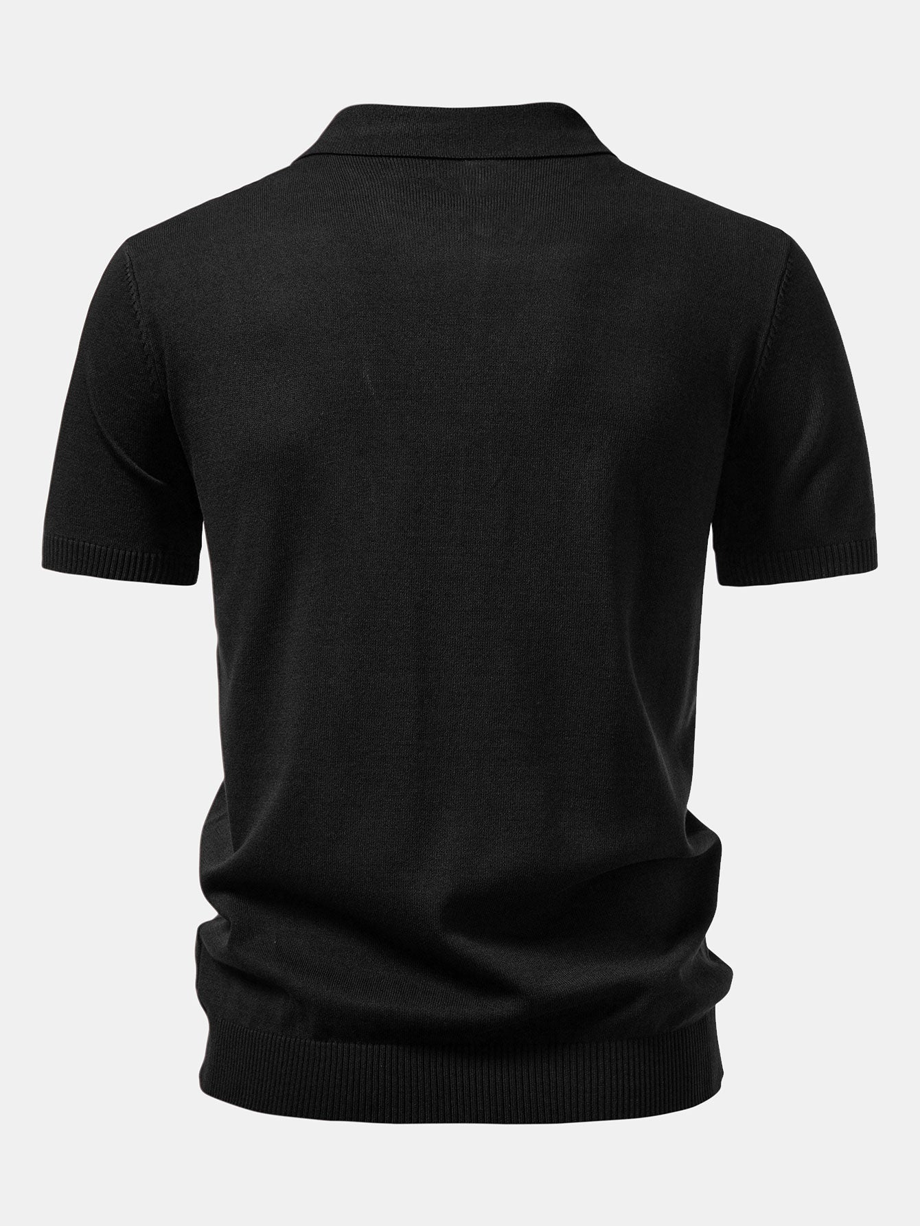 Elijah | Twist Jacquard Knitted Zipper Polo Shirt