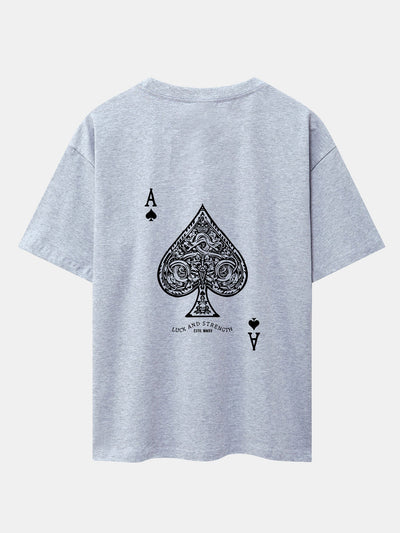 Ahab® | Ace Of Spades Print Drop Shoulder Oversize T-Shirt