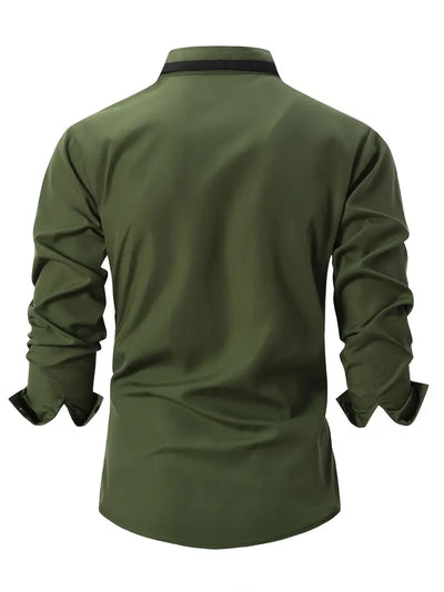 Kruz® | Color Block Long Sleeve Shirt For Men