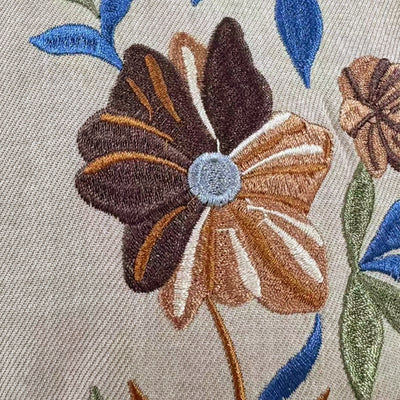 Men's Casal Linen Embroidered Lapel Single Breasted Short Sleeve ShirtM