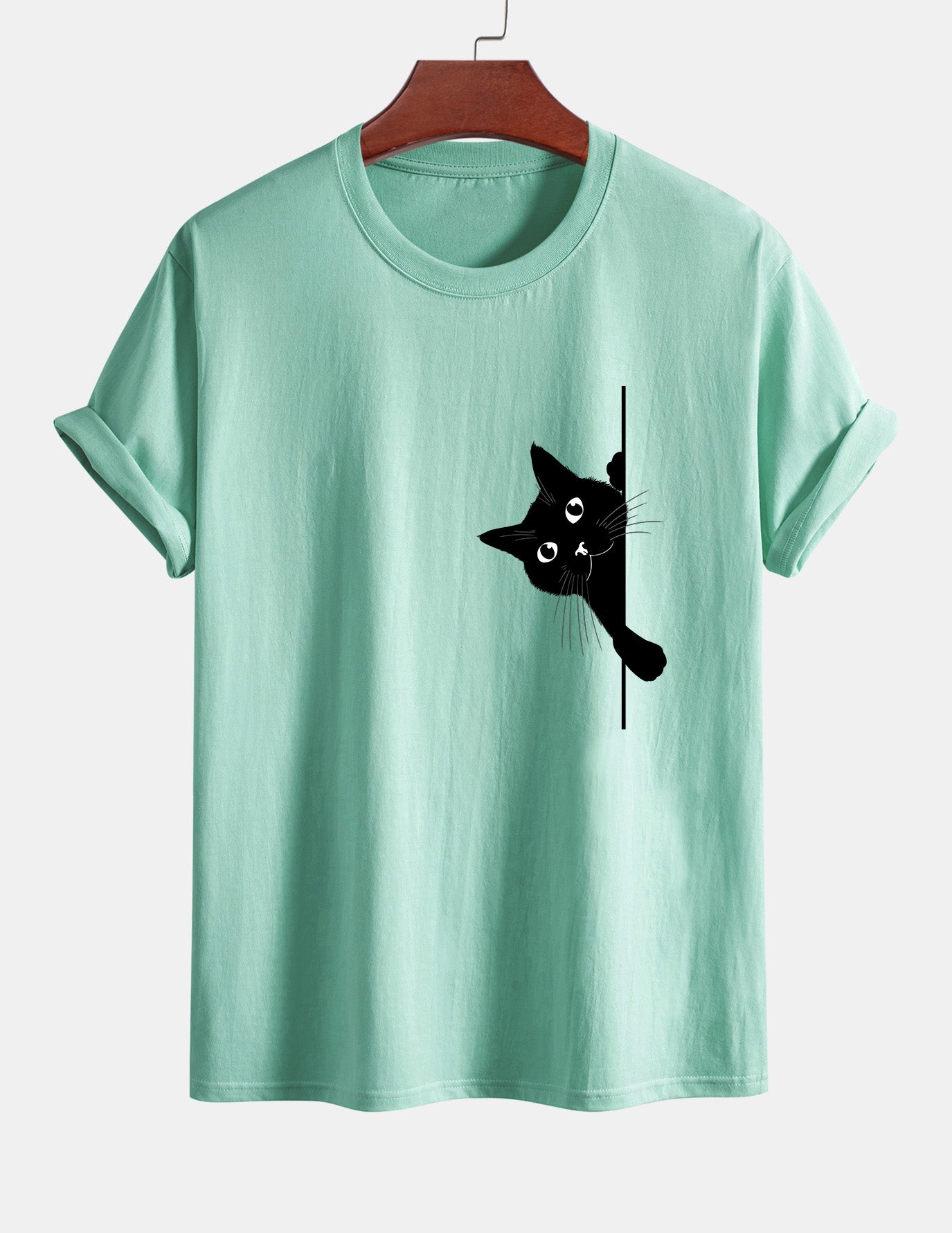 Ulises® | Black Cat Print Cotton T-Shirt