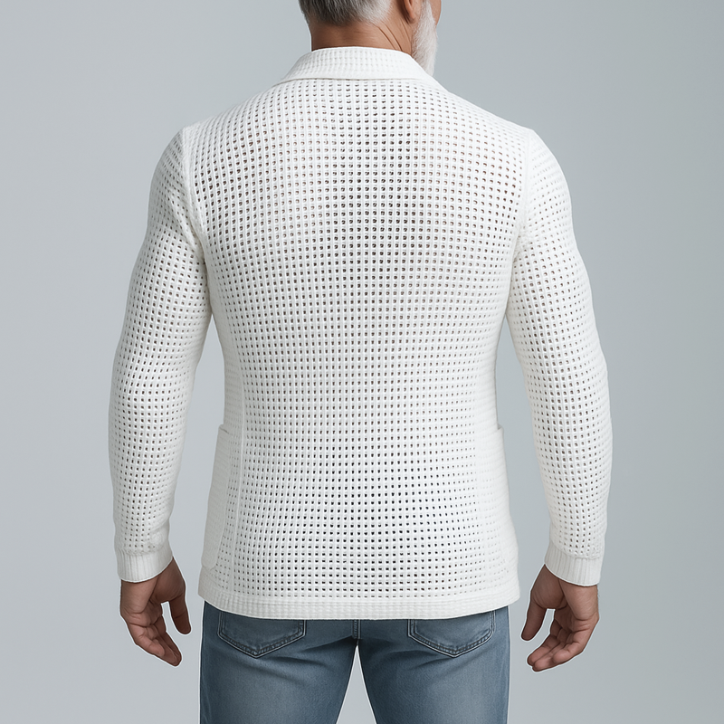 Men's Solidnit Notch Lapel Two Btns Casal BlazerZ