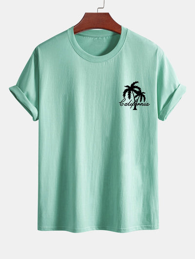 Vicente® | Palm Tree Print Cotton T-Shirt & Swim Shorts