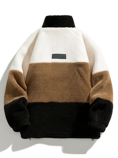 Gideon | Color Block Zip Up Teddy Coat