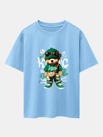 Micaías® | Graffiti Bear Print Drop Shoulder Oversize T-Shirt