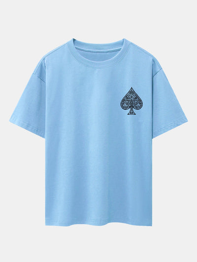 Ahab® | Ace Of Spades Print Drop Shoulder Oversize T-Shirt