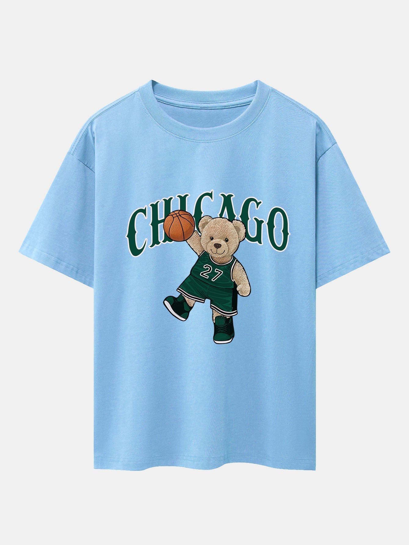 Erico® | Chicago Basketball Bear Print Drop Shoulder Oversize T-Shirt