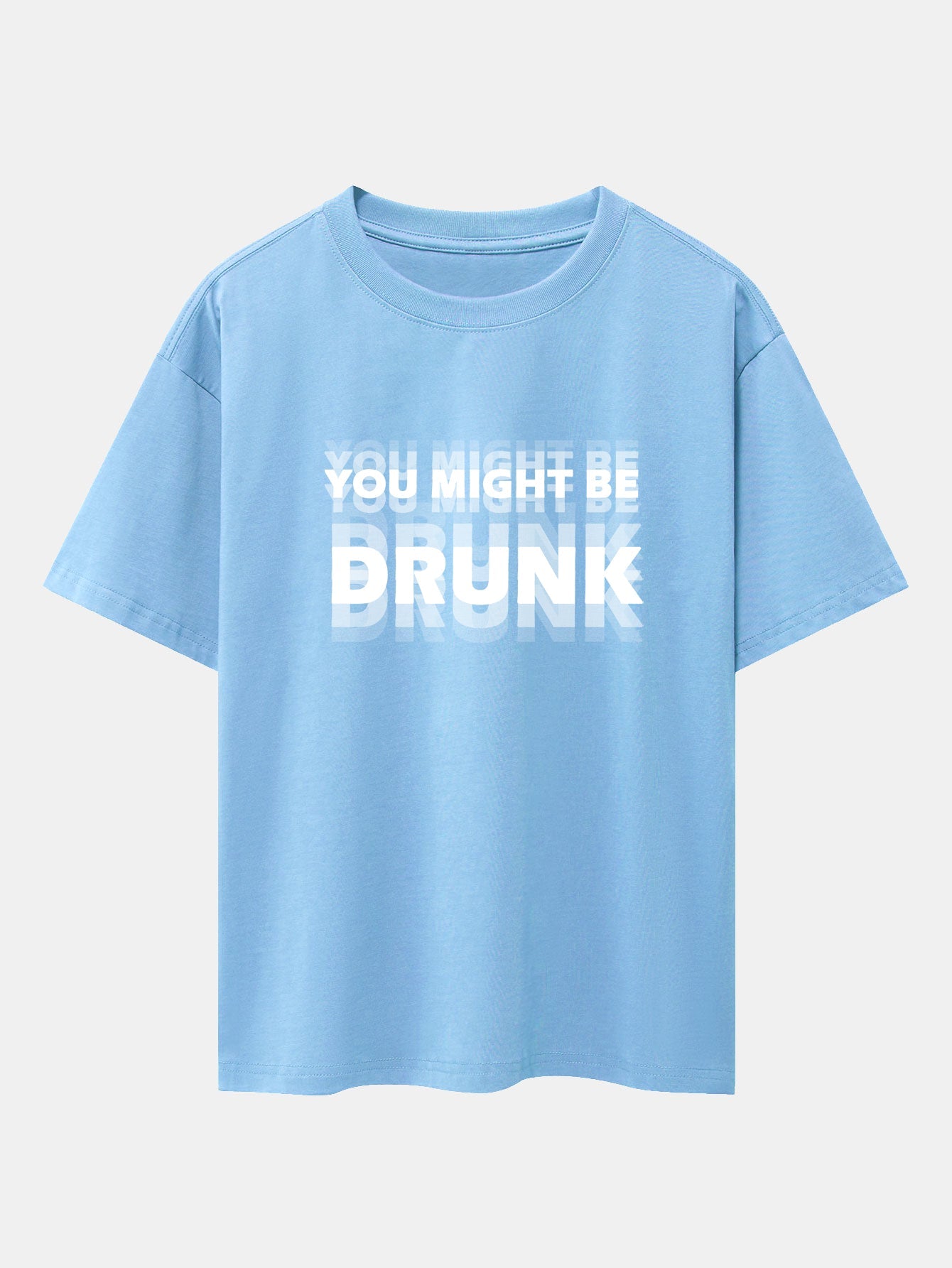 Cameron® | You Might Be Drunk Print Drop Shoulder Oversize T-Shirt