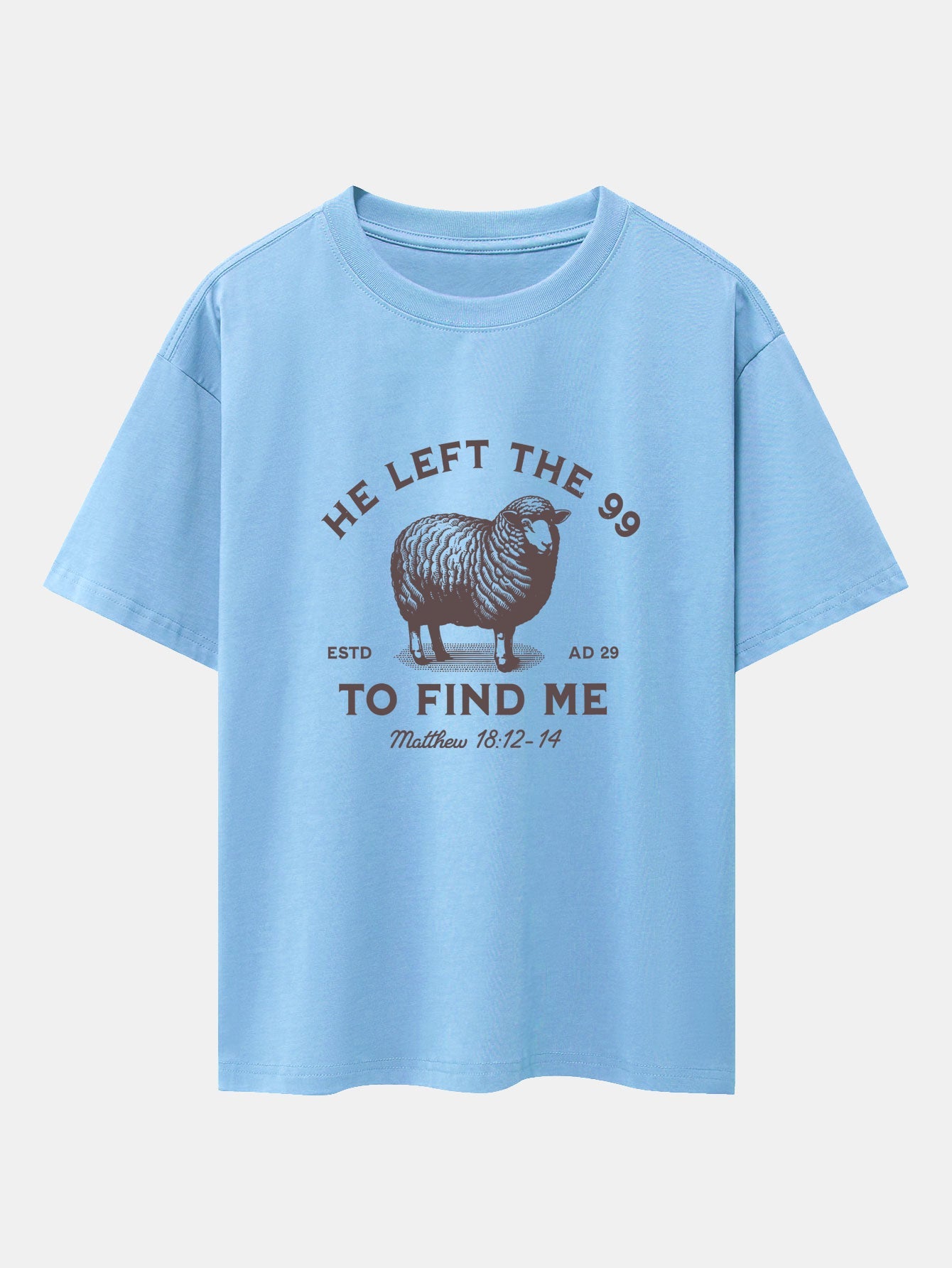 Jayden® | The Lost Lamb Print Drop Shoulder Oversize T-Shirt