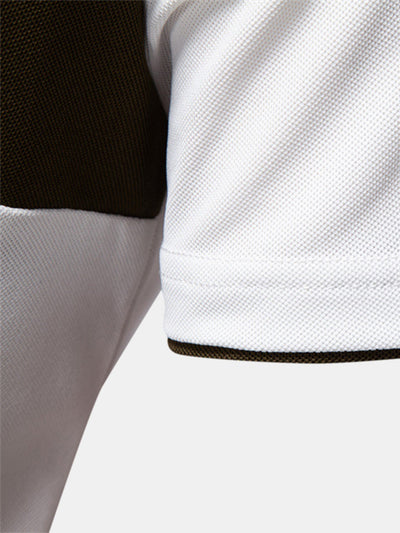 Miles | Contrast Pique V Neck Polo Shirt
